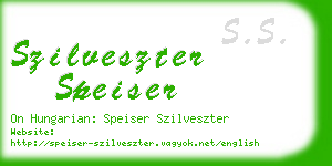 szilveszter speiser business card